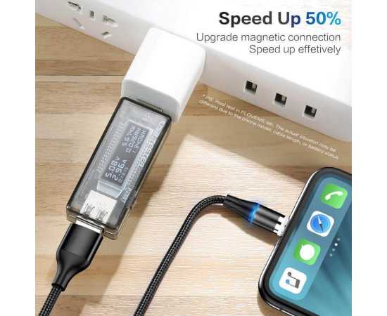 Original QC 3.0 Magnetic Fast Type C Charging Cable - Black