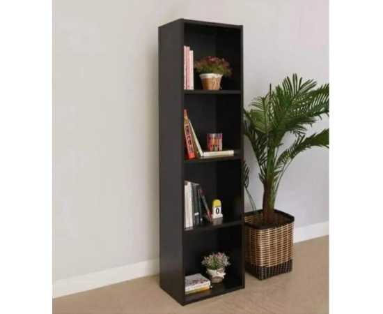 Multipurpose Wooden Book Rack and 4 Layer Book Shelf (Dark Brown)
