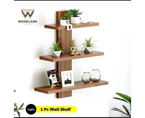 Spunky Wooden Wall Shelves for Living Room