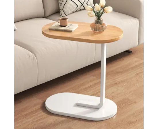 TWS Small Oval Sofa Side Table C Shaped End Table