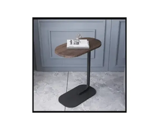 TWS Small Oval Sofa Side Table C Shaped End Table