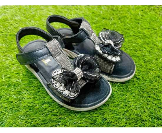 Fancy Soft Black Sandal For Girls - 1 Pair