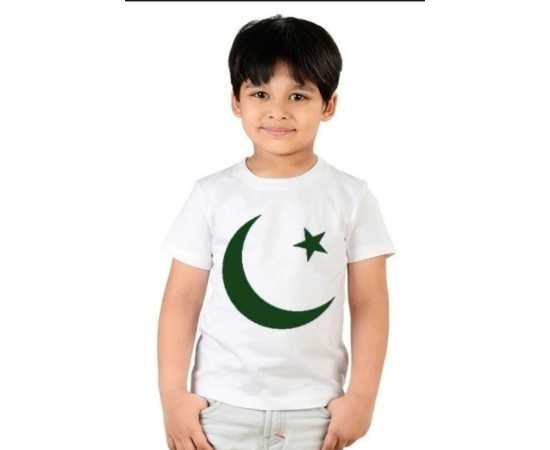 14 August White Chand Sitara T-Shirt For Kids