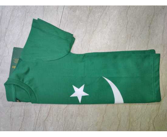 Independence Day Green Cotton 14 August T-Shirt For Kids