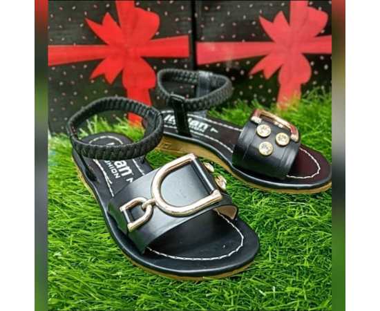 Baby Fancy Black Sandal For Girls - 1 PairBaby Fancy Black Sandal For Girls - 1 Pair