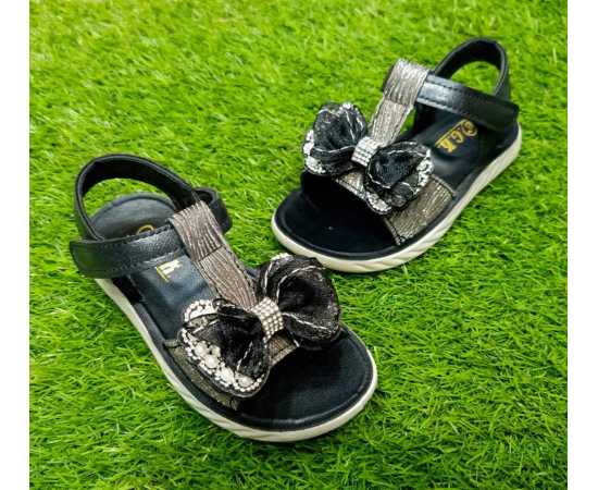 Fancy Soft Black Sandal For Girls - 1 Pair