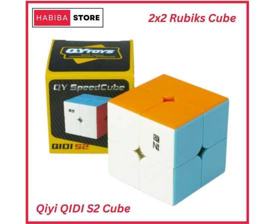 Qiyi QIDI Rubiks Cube 2x2 Sticker Less Puzzle Toy