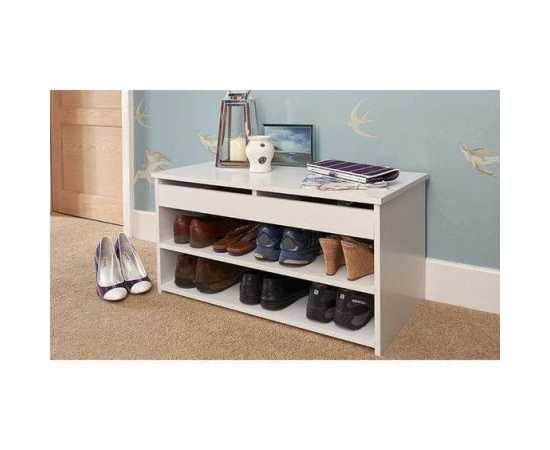 Wooden Shoes storage Cabinet with seat