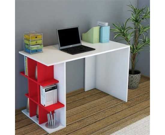 White & Red study laptop desk for bedroom - TWSD40