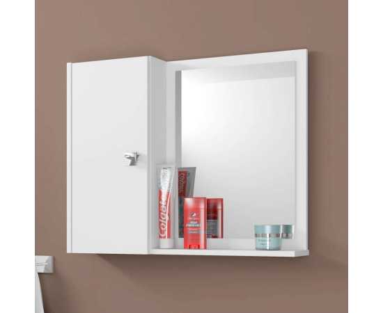 Bathroom Cabinet With Mirror and Shelves - White