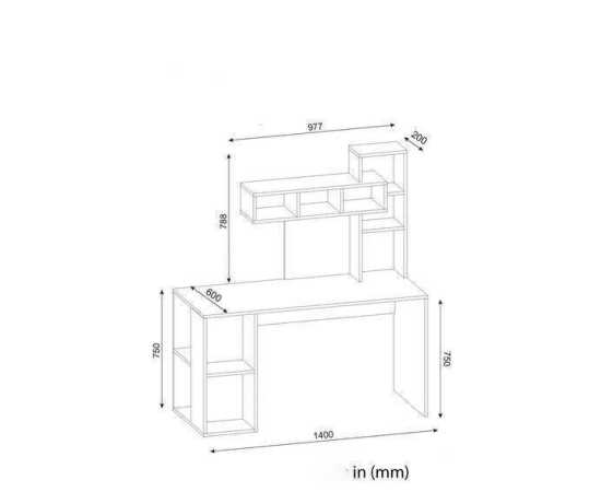 Study desk desk with book shelves For home & office - White &  Red
