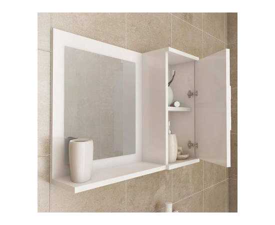 Bathroom Cabinet With Mirror and Shelves - White