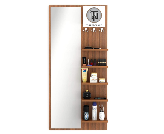 Toheed wood dressing Mirror with shelves & hanging hooks
