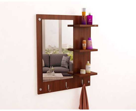 Toheed wood Wall Mount Dressing Mirror - Brown