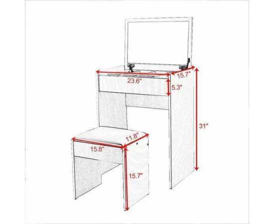 space saving dressing table with stool For Home