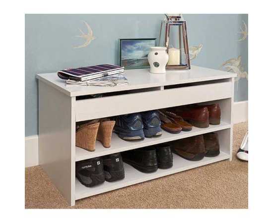 Wooden Shoes storage Cabinet with seat