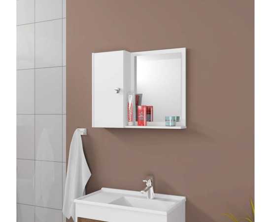 Bathroom Cabinet With Mirror and Shelves - White