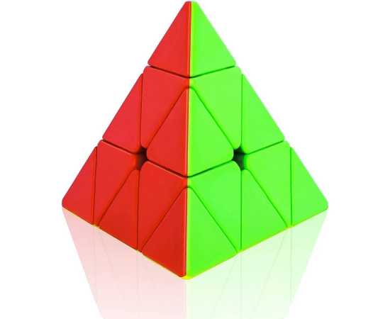 3x3 Pyramid Cube Sticker Less Puzzle Toy