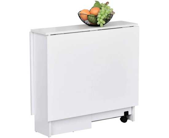 Wooden Multi-functional Expandable Folding Dining Table - White