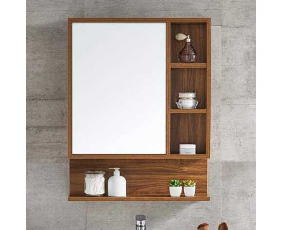 Bathroom Storage Cabinet With Mirror - Brown