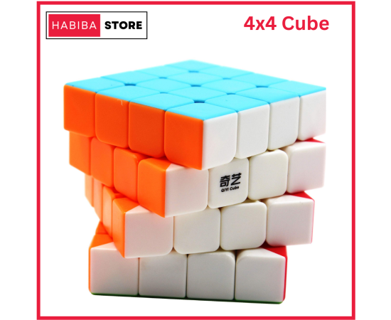 Qiyi Rubiks Cube 4x4 Sticker Less Fast Speed Puzzle Toy