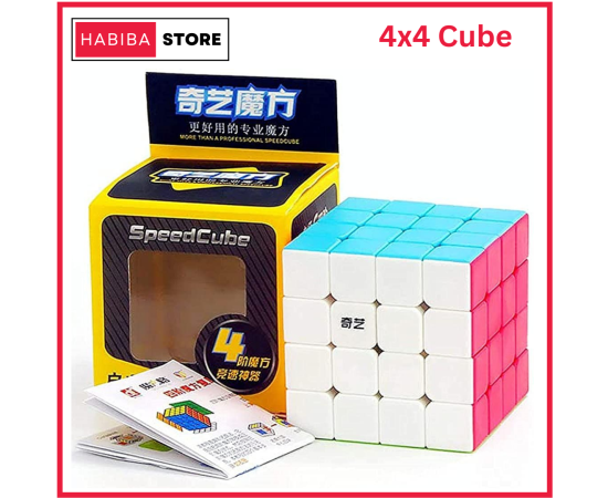 Qiyi Rubiks Cube 4x4 Sticker Less Fast Speed Puzzle Toy