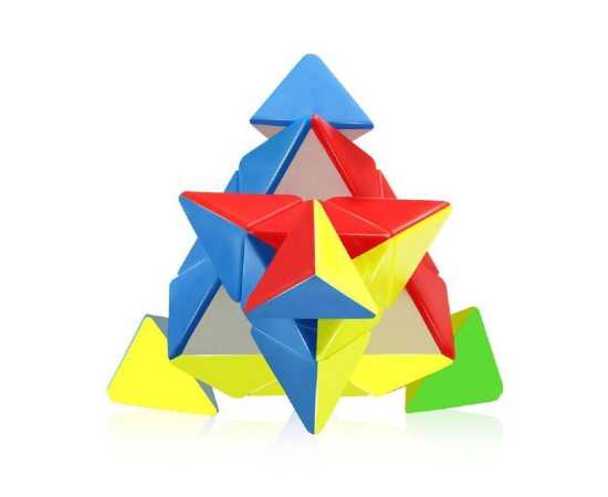 3x3 Pyramid Cube Sticker Less Puzzle Toy