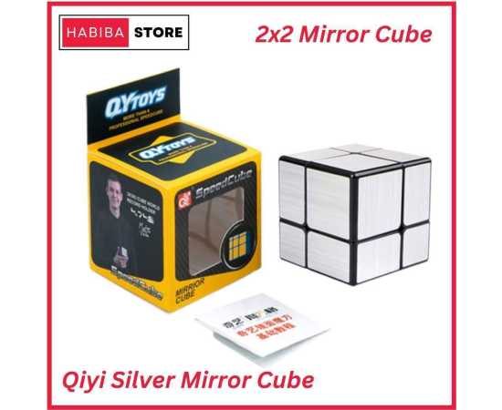 Qiyi Mirror Cube 2x2 Silver Sticker Less Educational Puzzle Toy