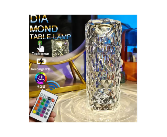 16 Colors in 1 Rose Light Crystal Diamond Lamp With Remote Control