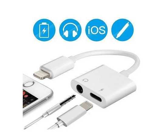 2 in 1 Earphone Audio Adapter Converter For iPhone