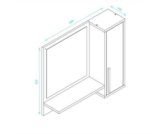 Toheed wood Bathroom Cabinet with Mirror - White