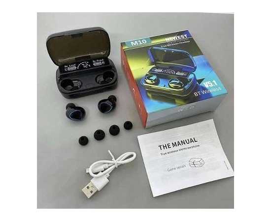 M10 Wireless Bluetooth 5.1 Earbuds - Black