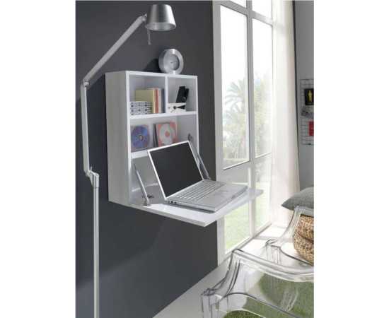 White Small wall mounted folding Study desk - TWLD13