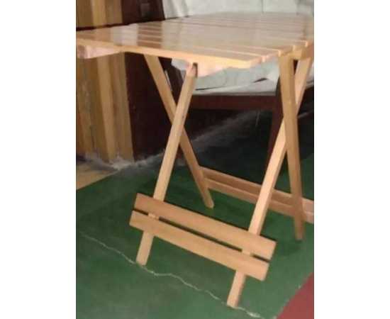 Beach wood space saving folding table