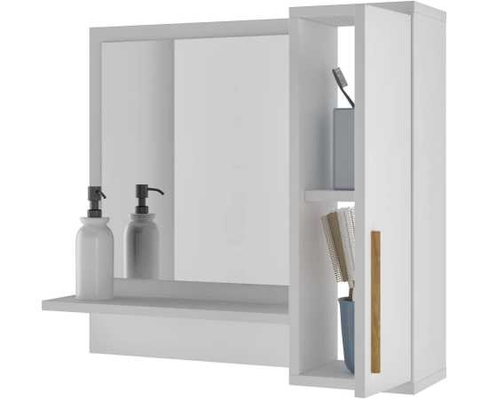 Toheed wood Bathroom Cabinet with Mirror - White