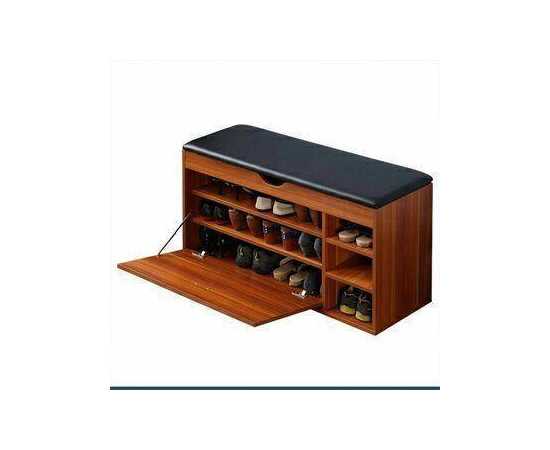 Modern Brown shoes Organizer Bench with siting and storage