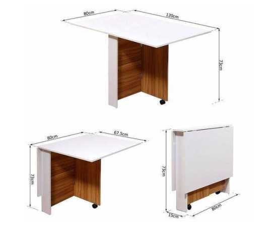 Toheed wood space saving folding dining table