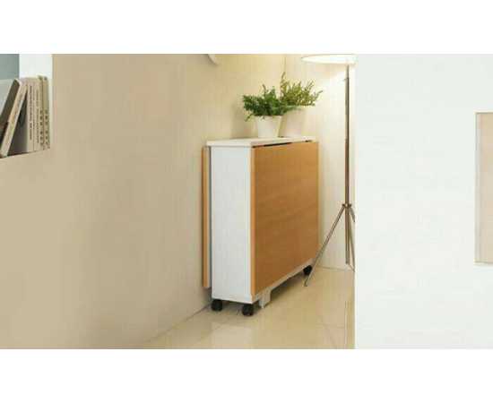 white & camel Color Clever Space folding dining table - TWDT8