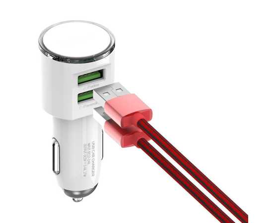3.4 A Output Dual USB Port Car Charger with Cable3.4 A Output Dual USB Port Car Charger with Cable