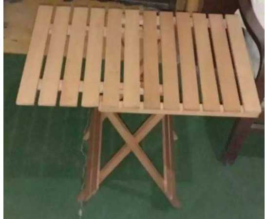 Beach wood space saving folding table