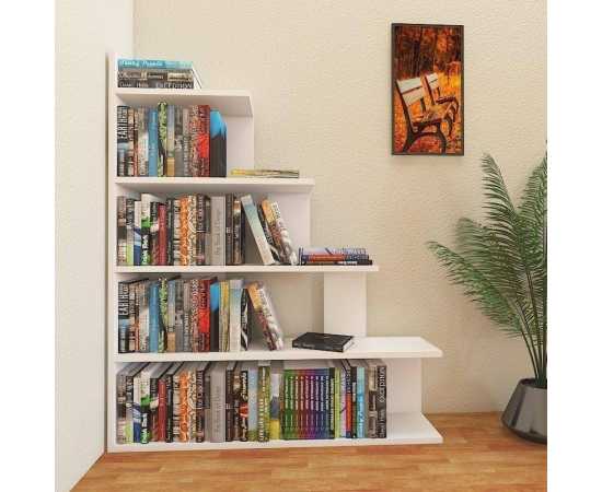 Book display Ladder Rack For home & office - White