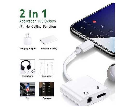 2 in 1 Earphone Audio Adapter Converter For iPhone