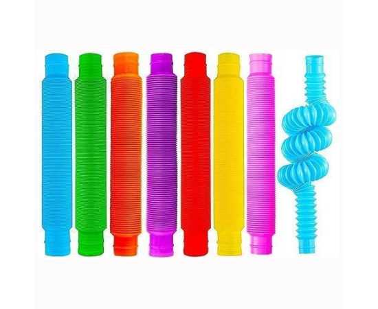 4 Pcs Macaron DIY Learning Skill Tubes Pop Tube Fidget Toys