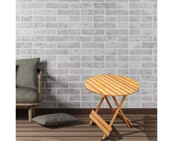 Solid beach wood round folding table