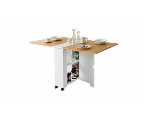 white & camel Color Clever Space folding dining table - TWDT8