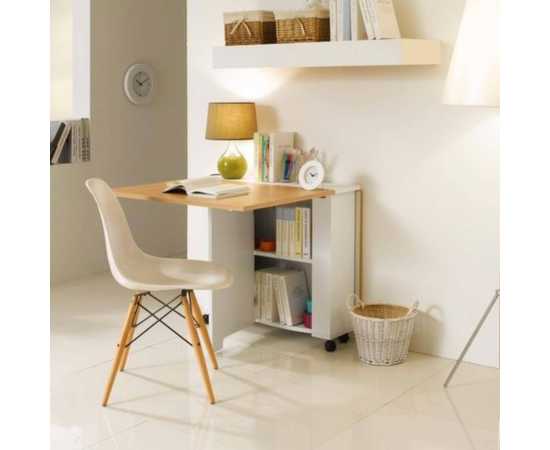 white & camel Color Clever Space folding dining table - TWDT8