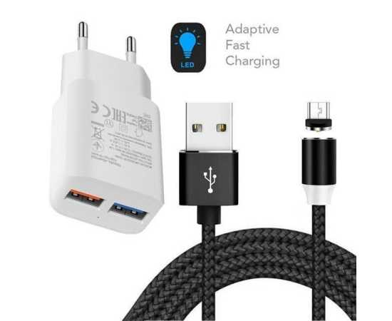 H.L 3.4a Auto-id Micro USB Fast Charger With Cable - White