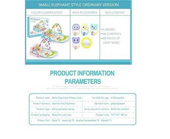 Baby's Multifunctional Musical 5 in1 Play Gym Mat