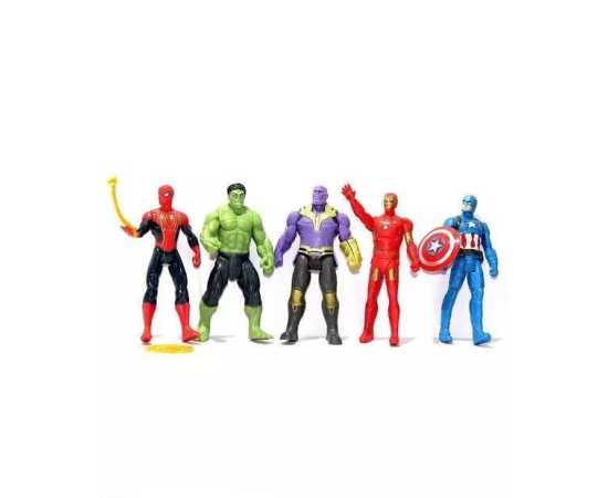 Avengers Action Figure Set Of 5: Captain America, Iron Man, Spider-Man, Hulk And Thanos