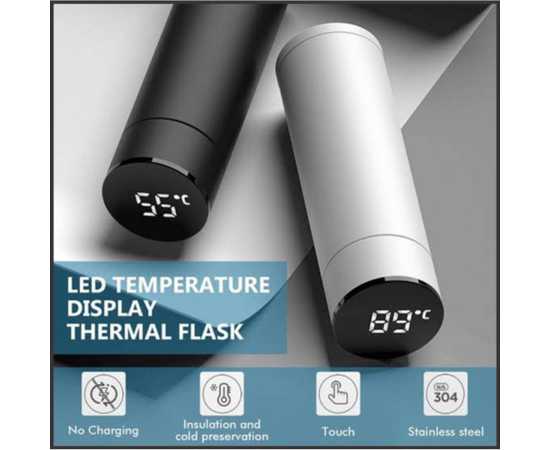 Digital Temperature Display Water Bottle - 500ml Storage Capacity